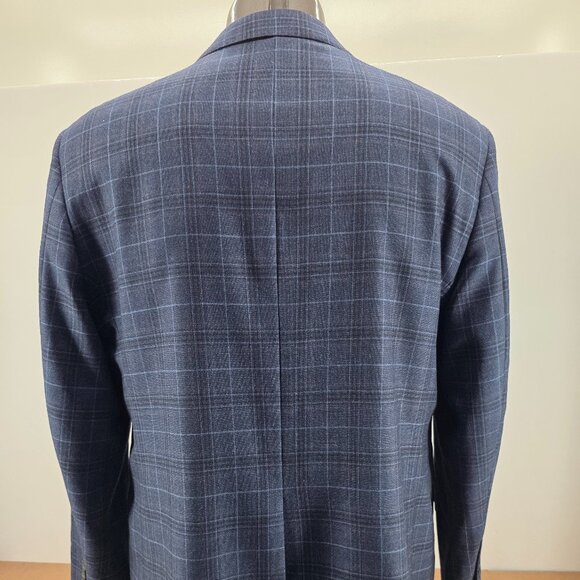 Brooks Brothers Regent 1818 Wool Men Sport Coat Blazer Blue Windowpane 46R - Picture 2 of 15